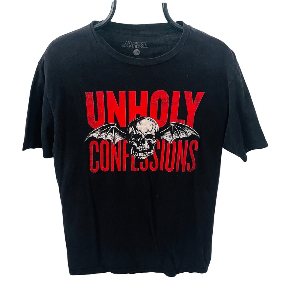 Avenged Sevenfold Unholy Confessions Deathbat T-Shirt Men’s Large Black 2-Sided